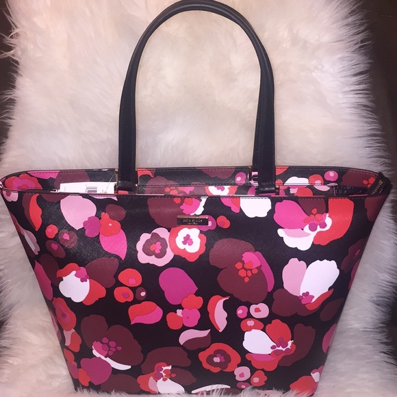 NWT Kate Spade Grant Street Grainy Vinyl Jules Large Tote Bag Pink WKRU2675